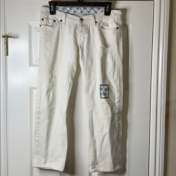 Lucky Brand Distressed Patchwork Ankle Jeans - Picture 1 of 8